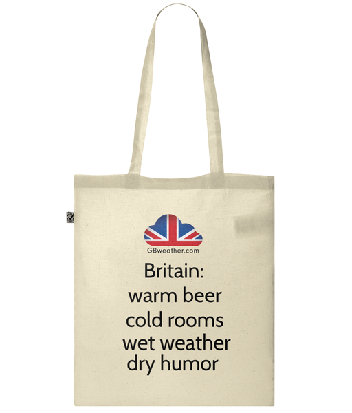 Shopper Tote Bag  Britain: warm beer cold rooms wet weather dry humor